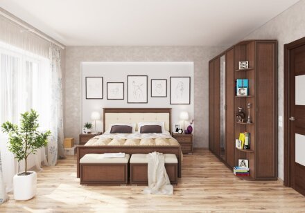 Кровать Ливорно, орех донской 